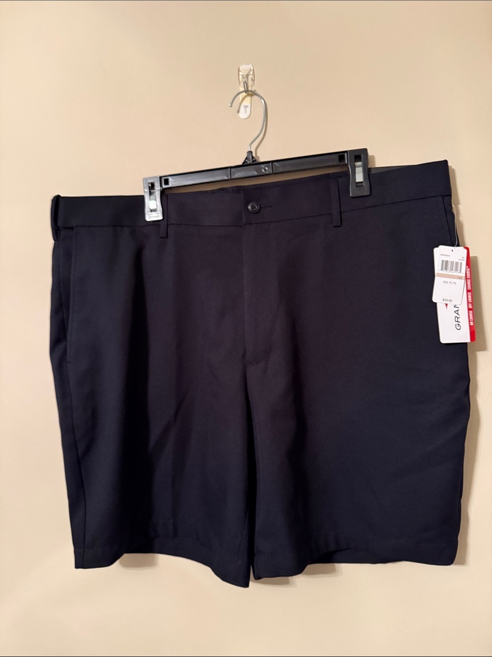 Grand Slam Black Flat-Front Men's Shorts